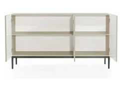 Aparador de cachemir de 3 puertas con pie de metal negro 150x45 cm