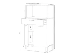 Aparador de cocina 2 puertas y 1 cajón L72 cm - Kira