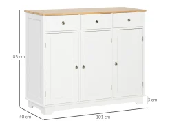 Aparador de cocina blanco 101x40x85 cm HOMCOM