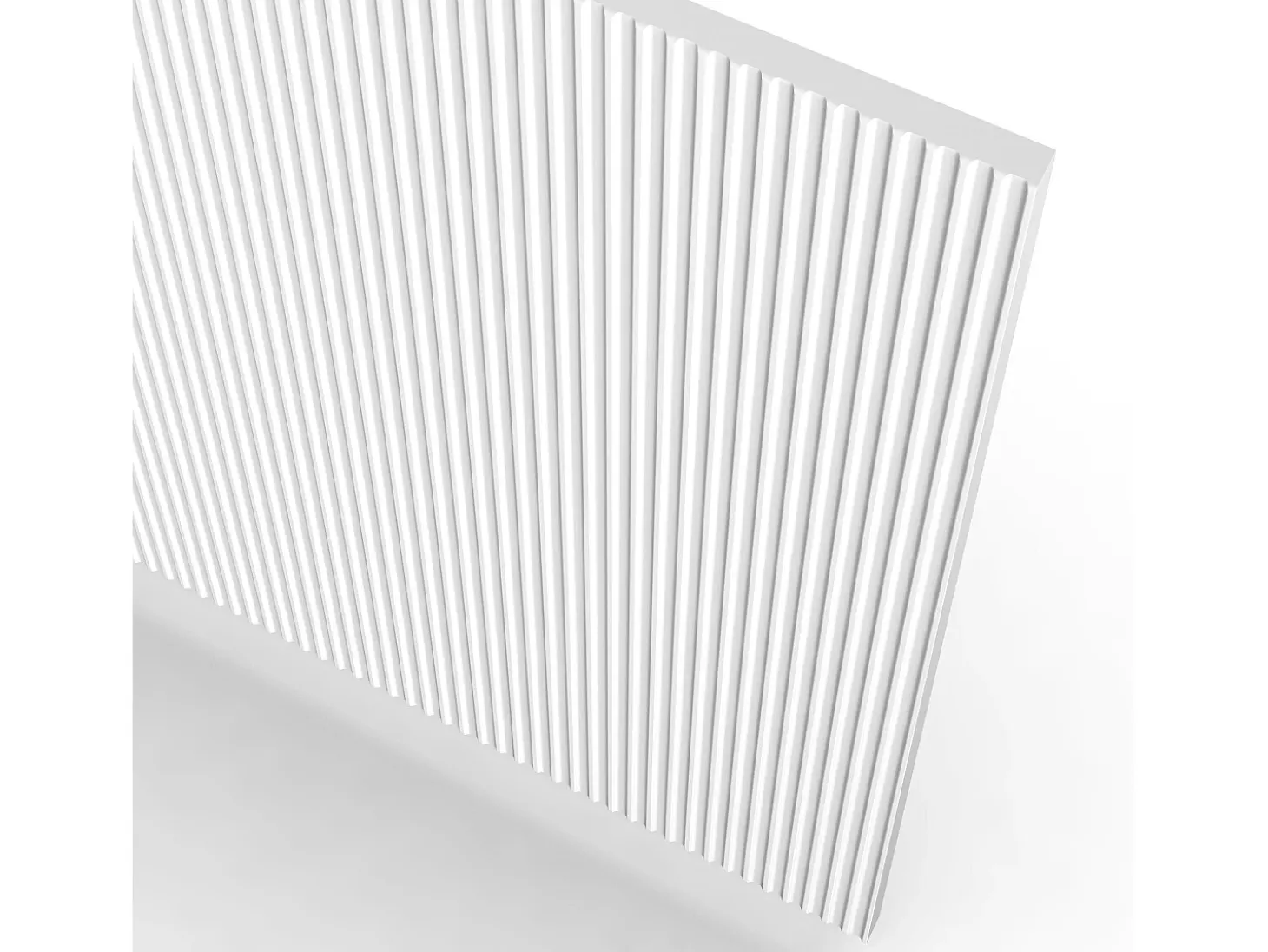 Aparador de cocina con 4 puertas acanaladas 238x50x83cm Budapest BF - Blanco