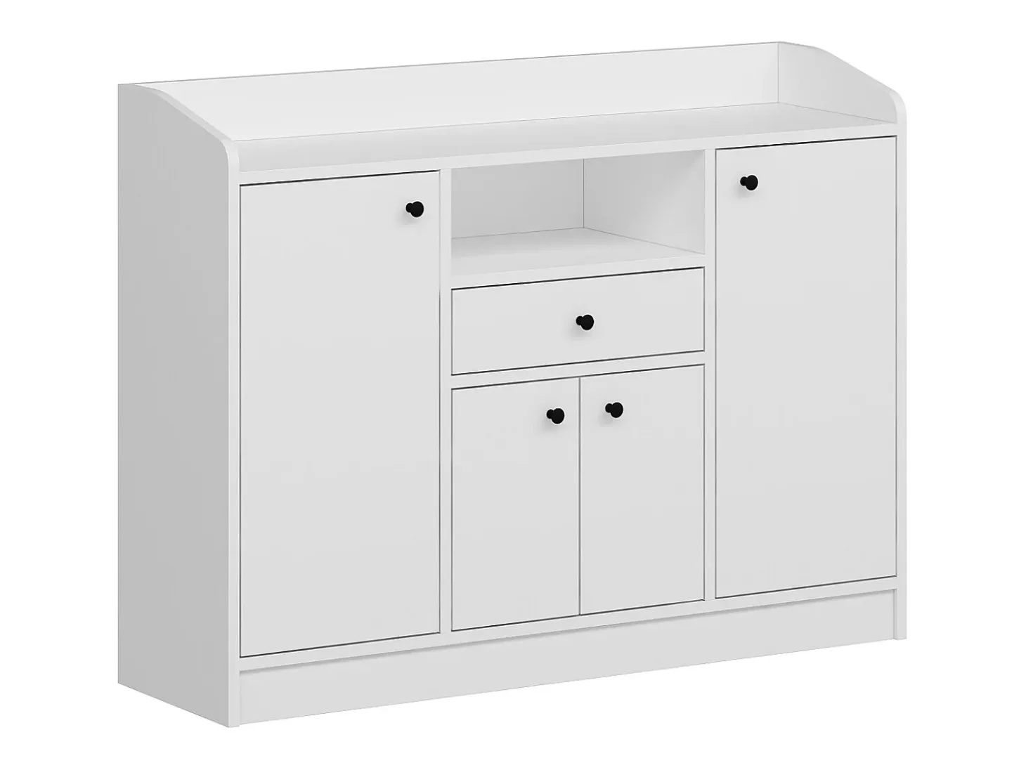Aparador de cocina con 4 puertas, 1 cajón y 1 estante - Blanco - MIZOTA