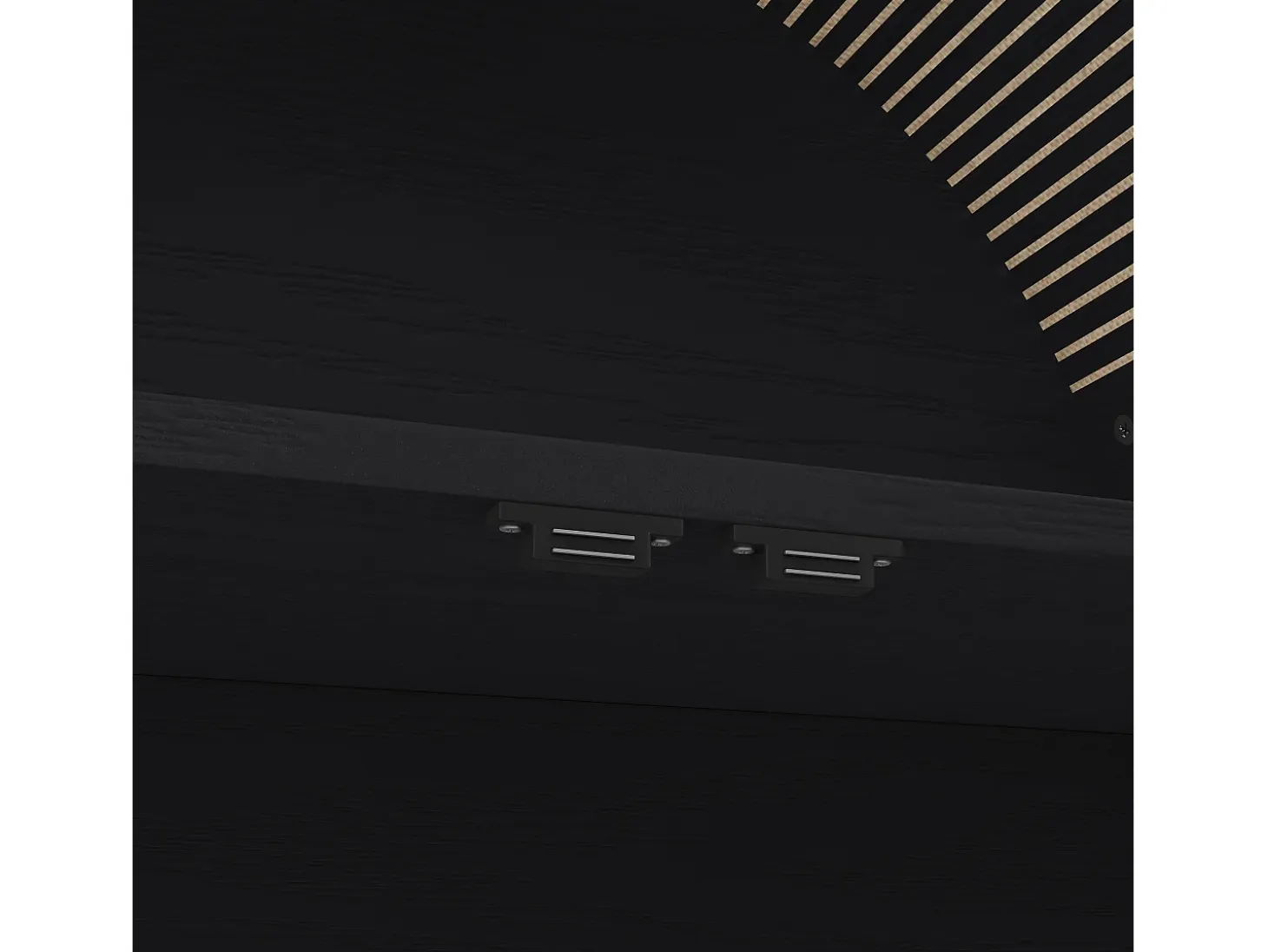 Aparador de cocina con 2 puertas, 3 cajones y 1 nicho, cuerpo negro con tiradores de metal dorado - 70x35x180cm