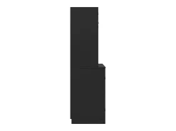Aparador de cocina con 4 puertas, 2 cajones y botellero - Madera MDF - Negro