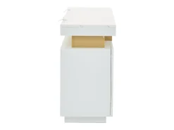 Aparador de cocina de 3 puertas con encimera efecto mármol para salón o dormitorio, blanco