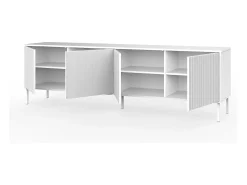 Aparador de cocina moderno 4 puertas con patas de metal Budapest CA - Blanco