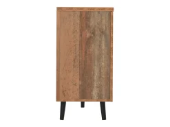 Aparador de cocina 140x35x70cm con 3 cajones y 2 puertas, cuerpo en chapa de madera natural clara