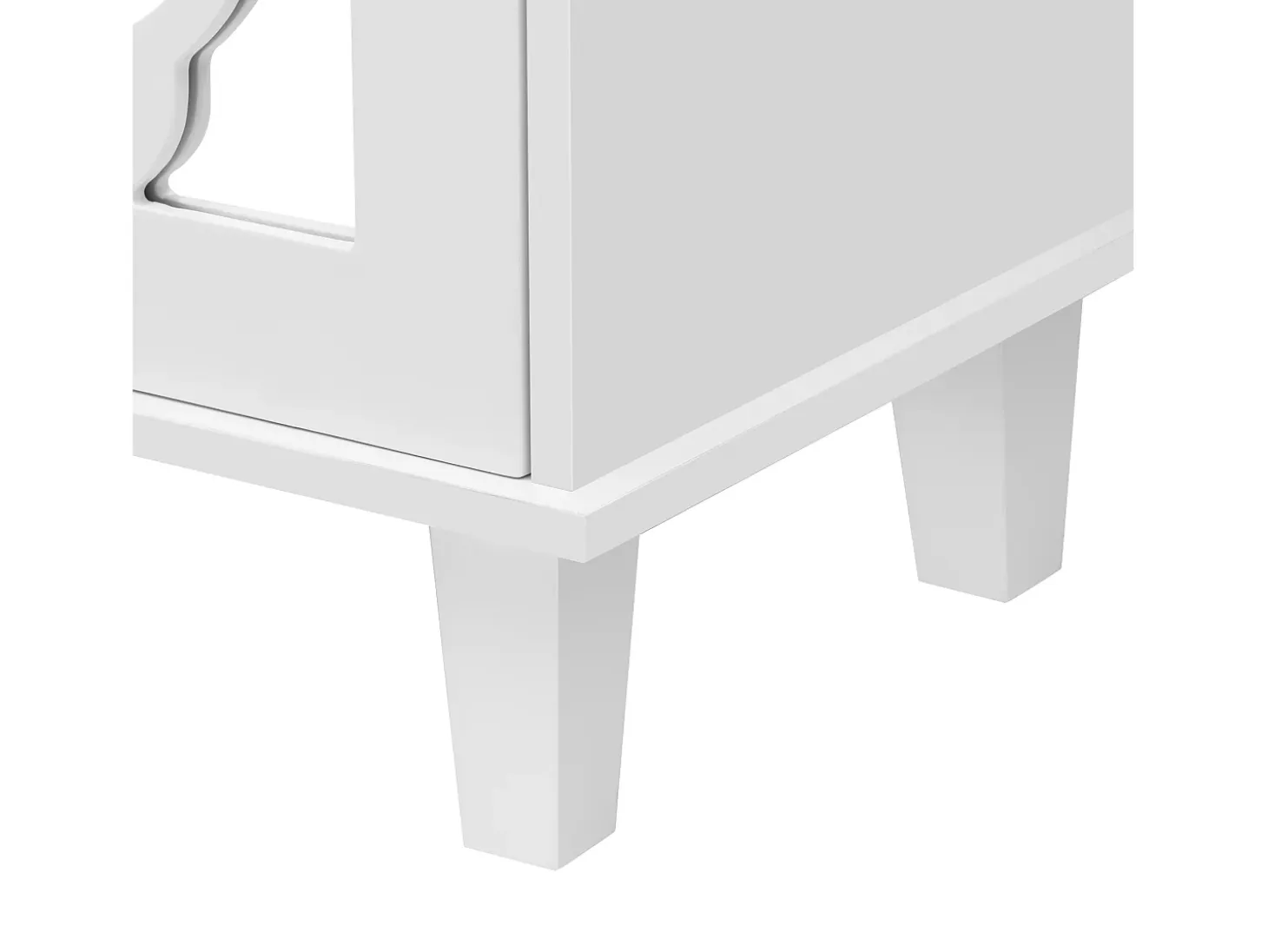 Aparador de comedor con puertas de espejo, aparador de sala de estar con 4 puertas y 2 cajones, blanco