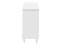 Aparador de comedor con puertas de espejo, aparador de sala de estar con 4 puertas y 2 cajones, blanco