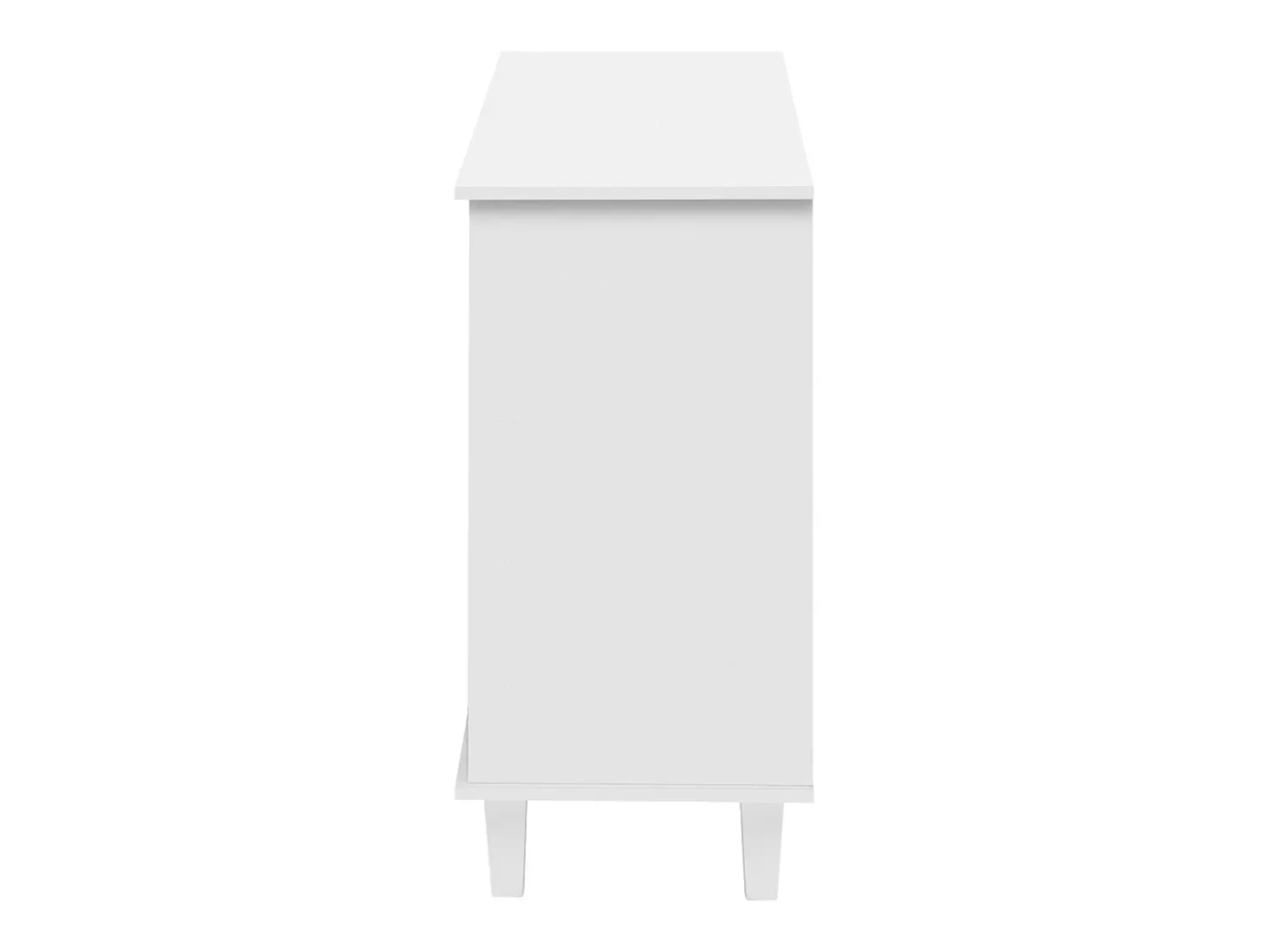 Aparador de comedor con puertas de espejo, aparador de sala de estar con 4 puertas y 2 cajones, blanco