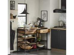 Aparador de Comedor Mesa de Cocina con 2 Cajones y 3 Estantes Estructura de Metal Estilo Industrial 120 x 45 x 91 cm FSB85-PF SoBuy ES