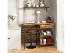Aparador de Comedor Mesa de Cocina con Cajón y 2 Estantes, Estructura de Acero Estable 120 x 45 x 90 cm FSB71-PF SoBuy ES