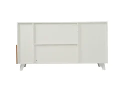 Aparador de comedor moderno con puertas sin tiradores - Blanco - Almacenamiento multifuncional