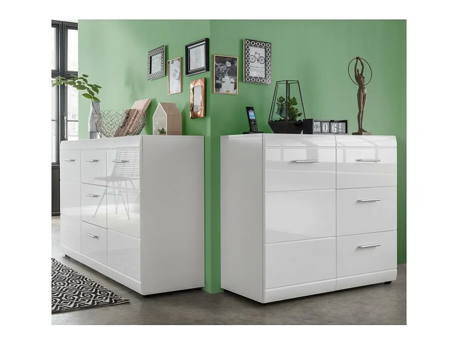 Aparador de diseño blanco 96x86x40cm Alama
