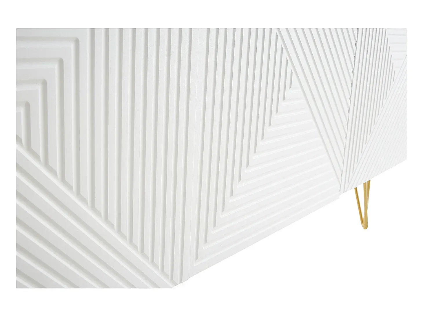 Aparador de diseño blanco y dorado 160 cm anchura OZEN