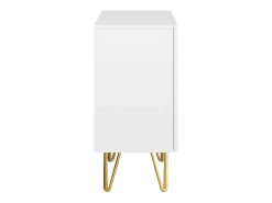 Aparador de diseño blanco y dorado con 2 puertas 107 cm OZEN