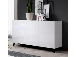 Aparador de diseño 138cm blanco brillo + Flow LED - Sin LED