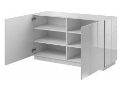 Aparador de diseño 138cm blanco brillo + Flow LED - Sin LED