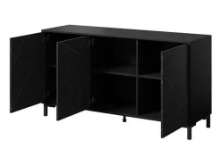 Aparador de diseño efecto mármol negro 150cm Ketla