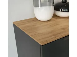 Aparador de diseño gris y madera 3 puertas 3 cajones 192cm Costal
