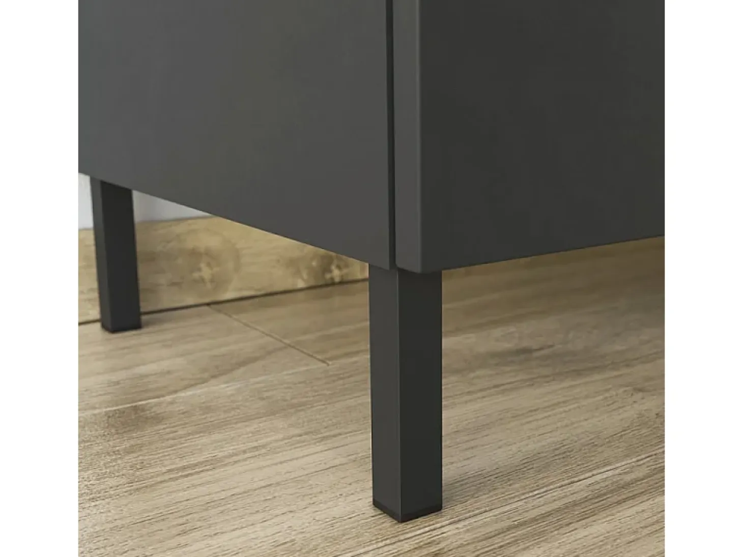 Aparador de diseño gris y madera 3 puertas 3 cajones 192cm Costal