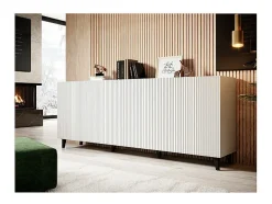 Aparador de diseño Gustave 200cm 4 puertas blanco