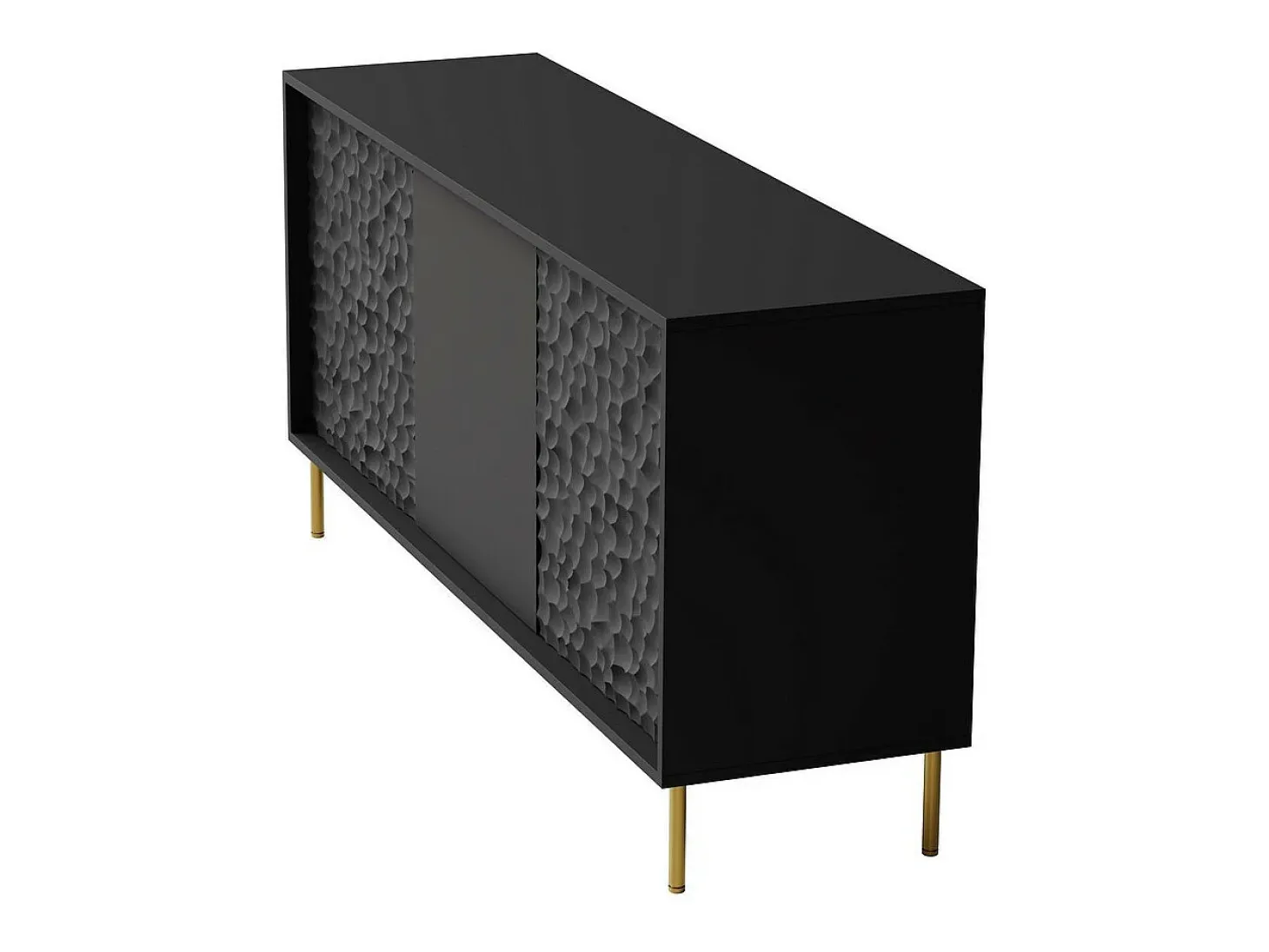 Aparador de diseño negro y dorado 155cm Tramona