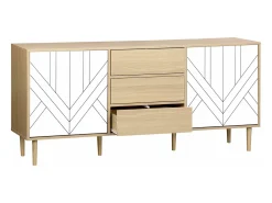 Aparador de efecto madera con 2 puertas, 160cm blanco