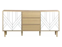 Aparador de efecto madera con 2 puertas, 160cm blanco