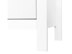 Aparador de estilo contemporáneo, cómoda con espacio de almacenamiento, tiradores dorados, blanco