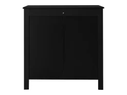 Aparador de estilo contemporáneo, cómoda con espacio de almacenamiento, tiradores dorados, negro