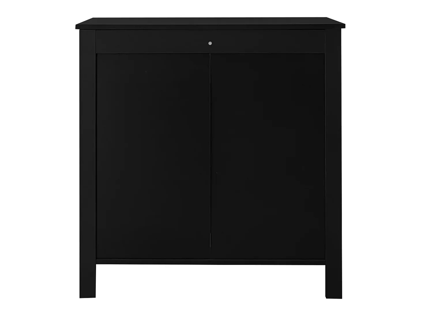 Aparador de estilo contemporáneo, cómoda con espacio de almacenamiento, tiradores dorados, negro
