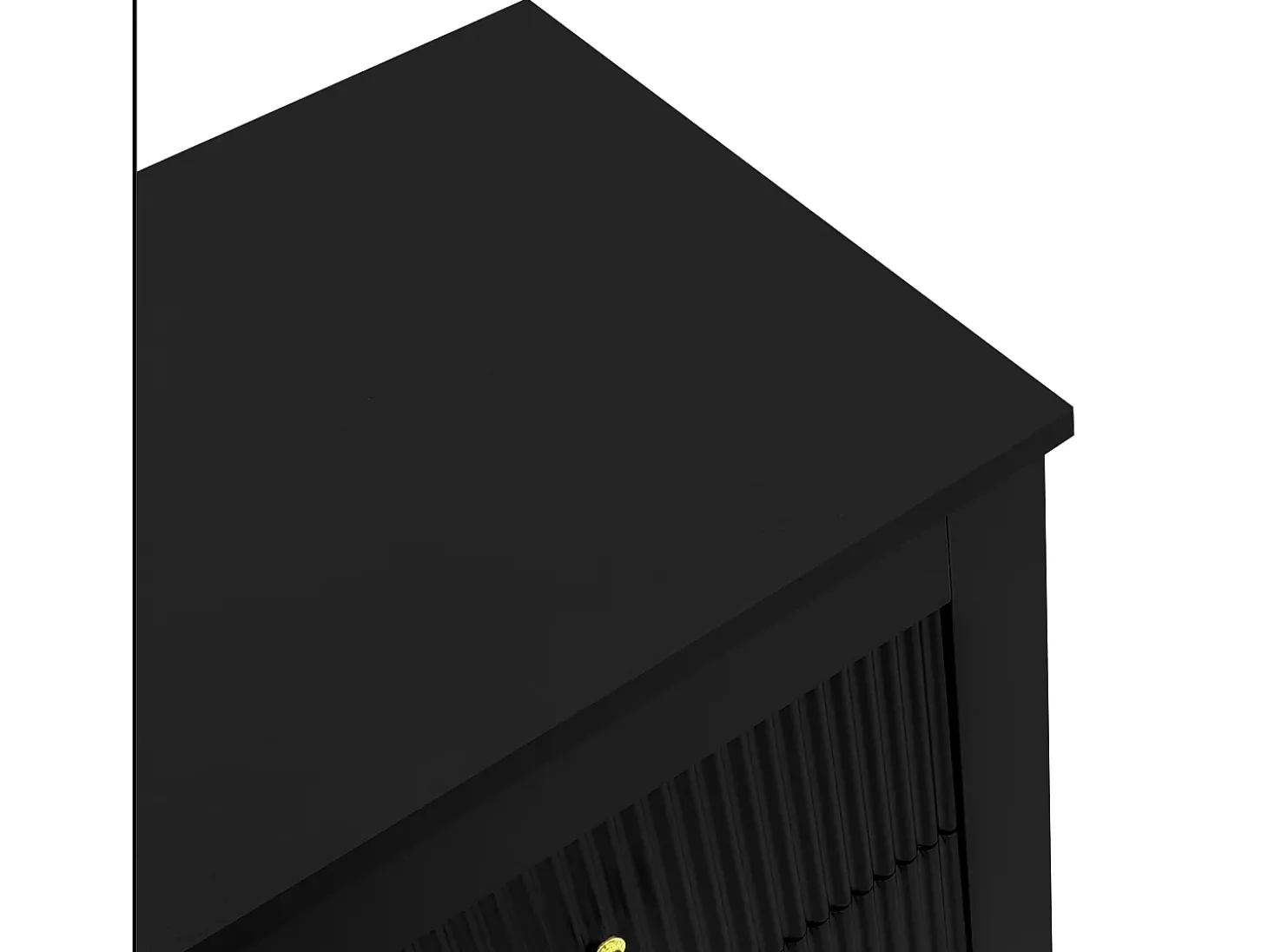 Aparador de estilo contemporáneo, cómoda con espacio de almacenamiento, tiradores dorados, negro