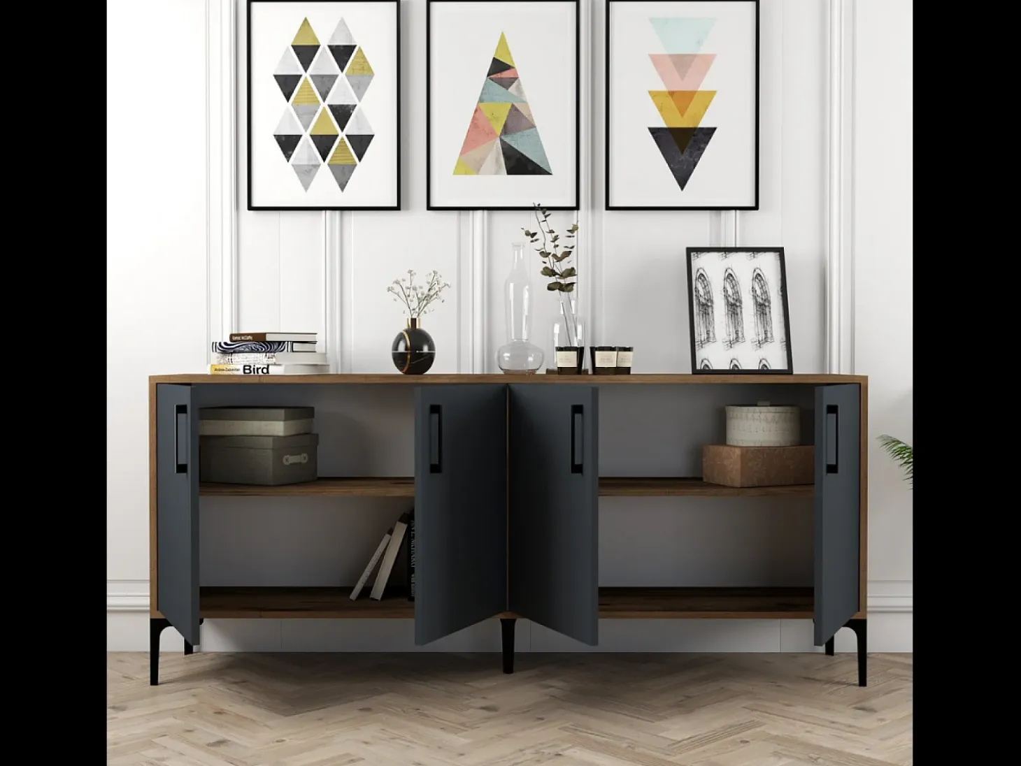 Aparador de estilo industrial de 180 cm ARKEL