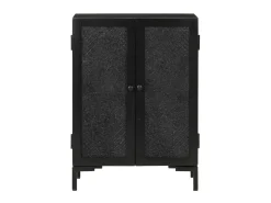 Aparador de hierro y madera maciza de mango negro 55x30x77 cm ES95445