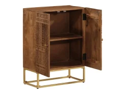Aparador de hierro y madera maciza de mango 55x30x76 cm