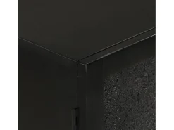 Aparador de hierro y madera maciza de mango negro 55x30x77 cm