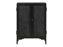Aparador de hierro y madera maciza de mango negro 55x30x77 cm