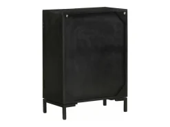 Aparador de hierro y madera maciza de mango negro 55x30x77 cm