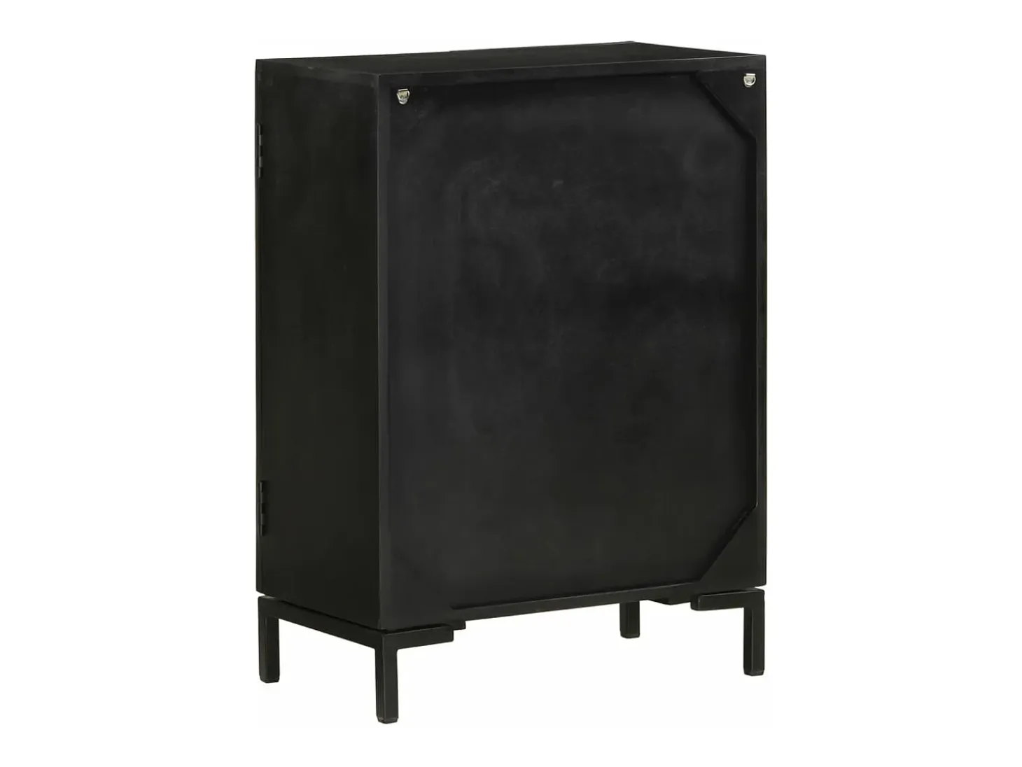 Aparador de hierro y madera maciza de mango negro 55x30x77 cm