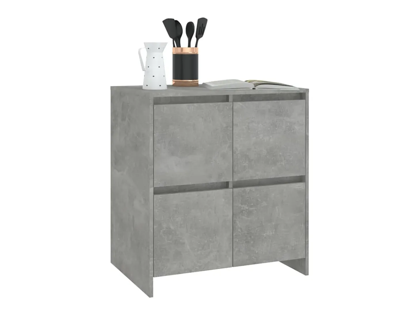 Aparador de hormigón gris 70x41x75 cm Madera de ingeniería