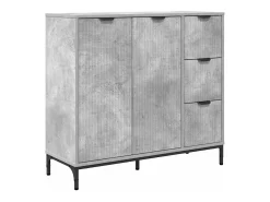Aparador de hormigón gris 89,5 x 33 x 82 cm Madera de ingeniería