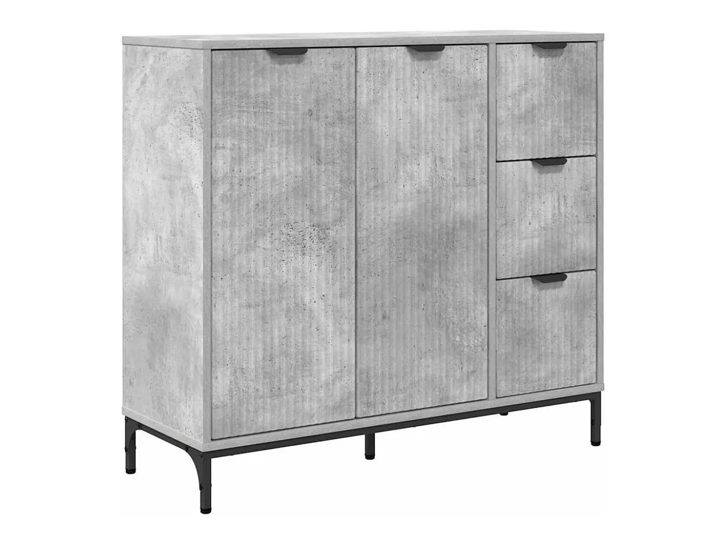Aparador de hormigón gris 89,5 x 33 x 82 cm Madera de ingeniería