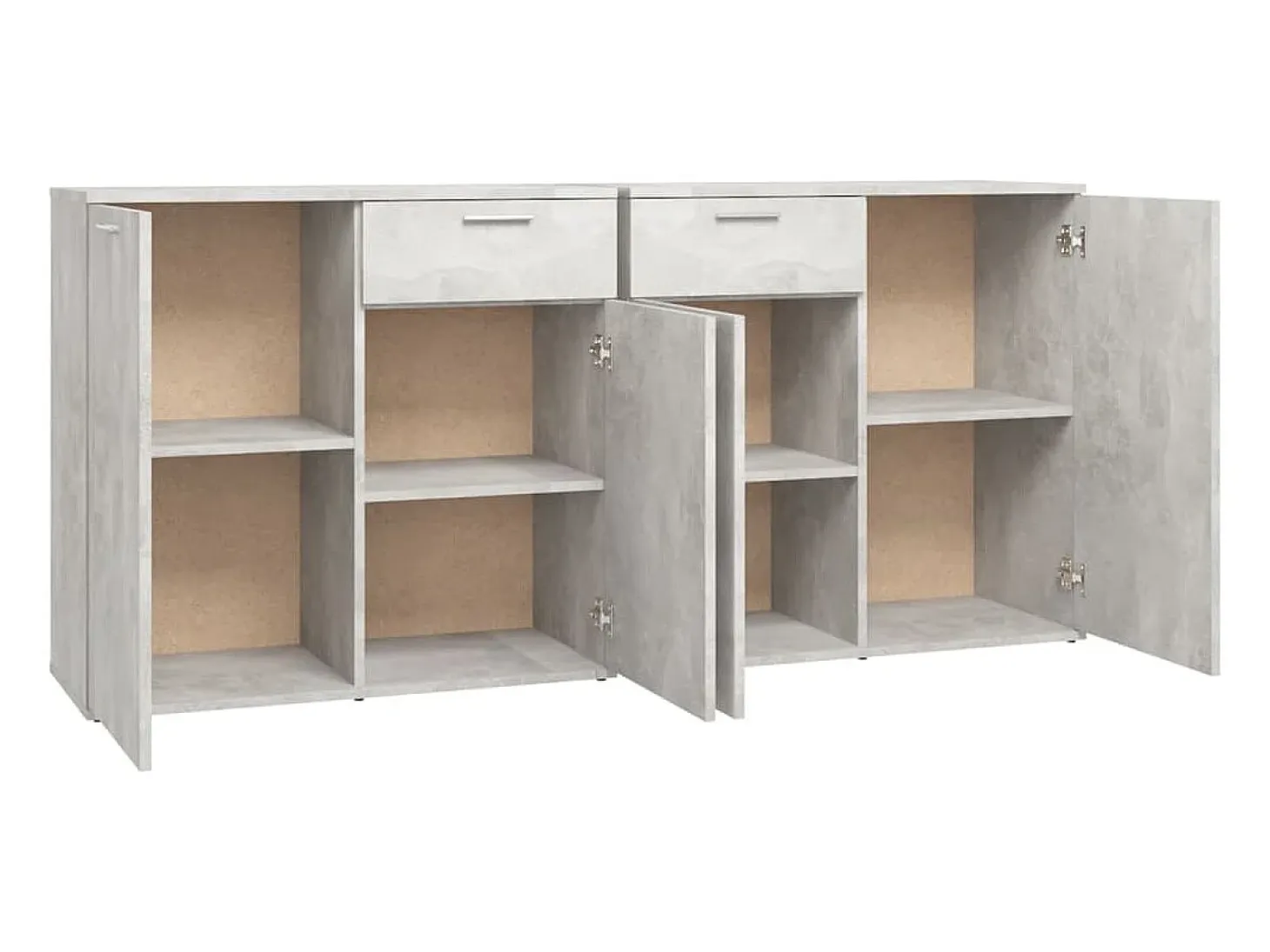 Aparador de hormigón gris 160x36x75 cm Madera de ingeniería