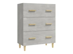 Aparador de hormigón gris 70x34x90 cm Madera de ingeniería