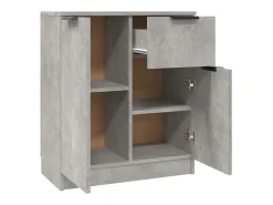 Aparador de hormigón gris 60x30x70 cm Madera de ingeniería