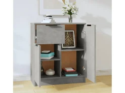 Aparador de hormigón gris 60x30x70 cm Madera de ingeniería