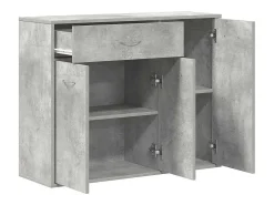 Aparador de hormigón gris 88x30x70 cm Madera de ingeniería