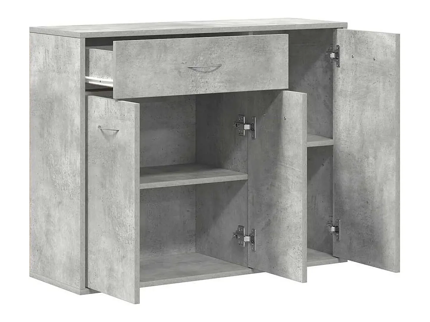 Aparador de hormigón gris 88x30x70 cm Madera de ingeniería