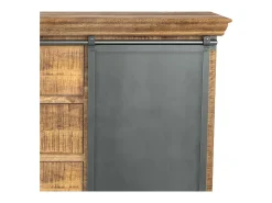 Aparador de madera 3 cajones 2 puertas metálicas correderas - Tabuk