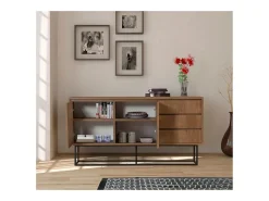 Aparador de madera 2 puertas y 3 cajones 140 cm SABINOV